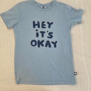 Kids Blue Graphic T-Shirt from Scandinavian brand Pomp De Lux. Size 12-14 yrs.